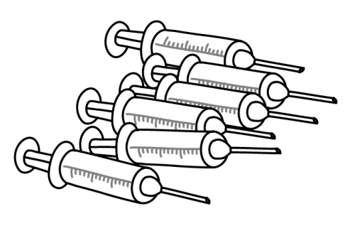 Pile of syringes for IVF